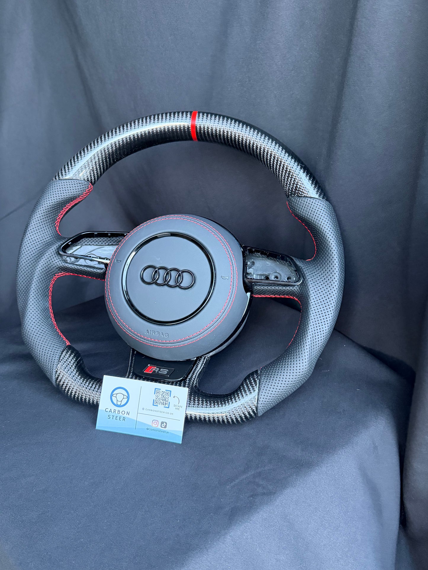 Audi LEATHER Carbon Fibre Steering Wheel 8V PFL RS3 S3 S4 S5 RS5 RS6 2013-2016