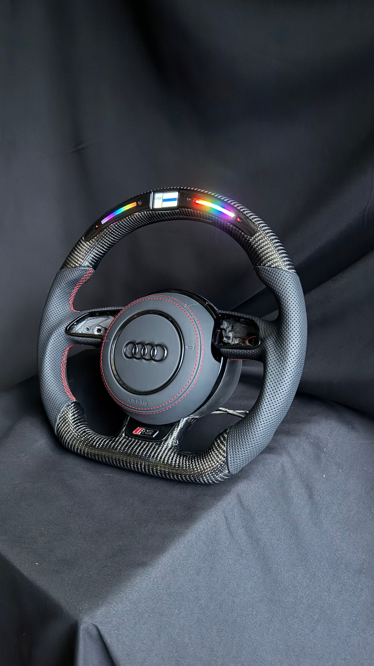 Audi LED Carbon Fibre Steering Wheel 8V PFL RS3 S3 S4 S5 RS5 RS6 2013-2016