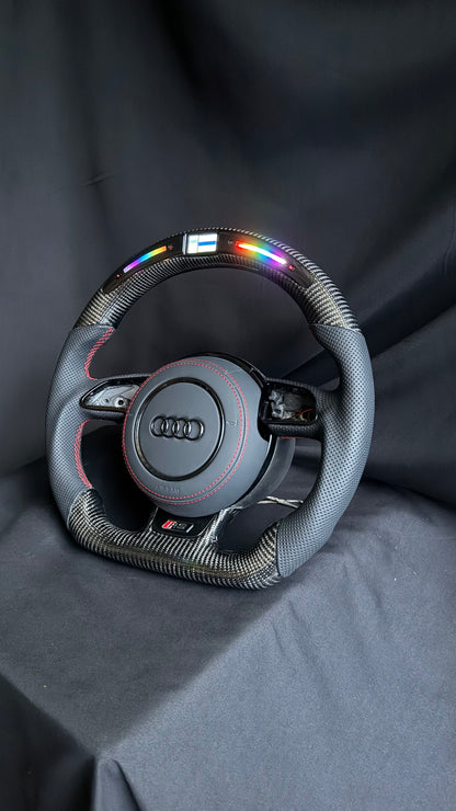 Audi LED Carbon Fibre Steering Wheel 8V PFL RS3 S3 S4 S5 RS5 RS6 2013-2016