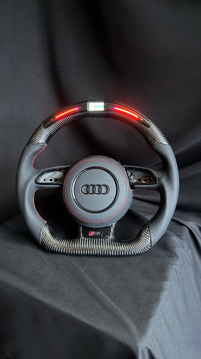 Audi LED Carbon Fibre Steering Wheel 8V PFL RS3 S3 S4 S5 RS5 RS6 2013-2016
