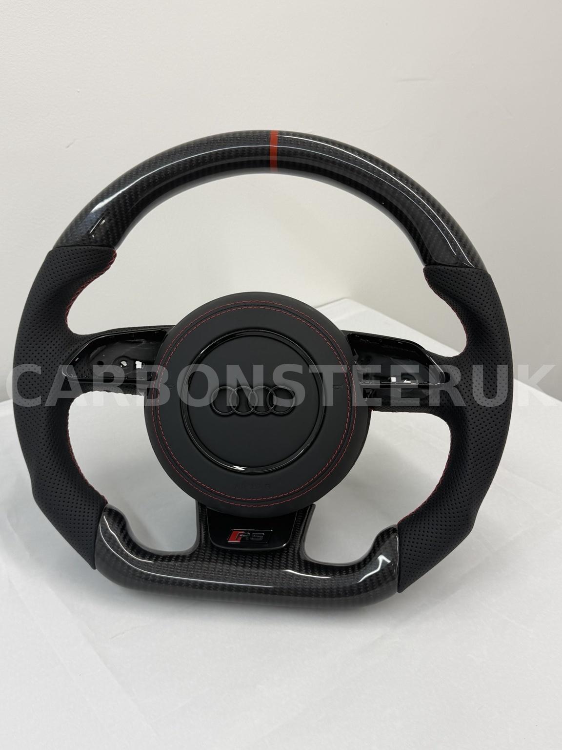 Audi LEATHER Carbon Fibre Steering Wheel 8V PFL RS3 S3 S4 S5 RS5 RS6 RS7 2013-2016