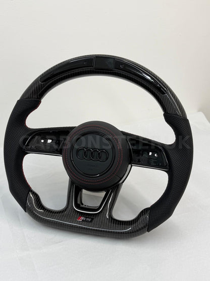 Audi LED Leather Carbon Steering Wheel 8VFL RS3 S3 S4 S5 RS5+MORE