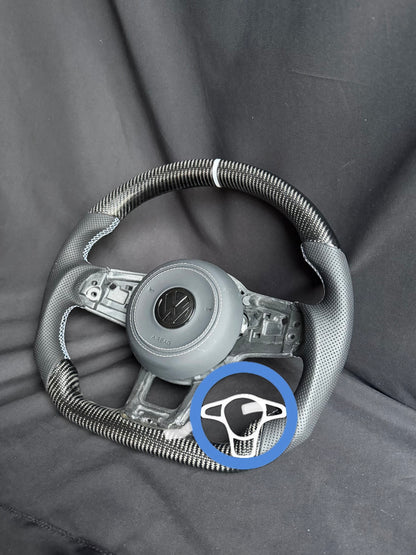 Real Carbon Fiber Wheel VW Golf WHITE MK7 7.5 Polo  GTI R 13–20