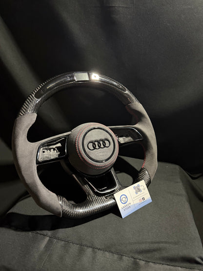 Audi LED  CARBON / Alcantara Steering Wheel 8V RS3 S3 S4 S5 RS5 With Airbag cover