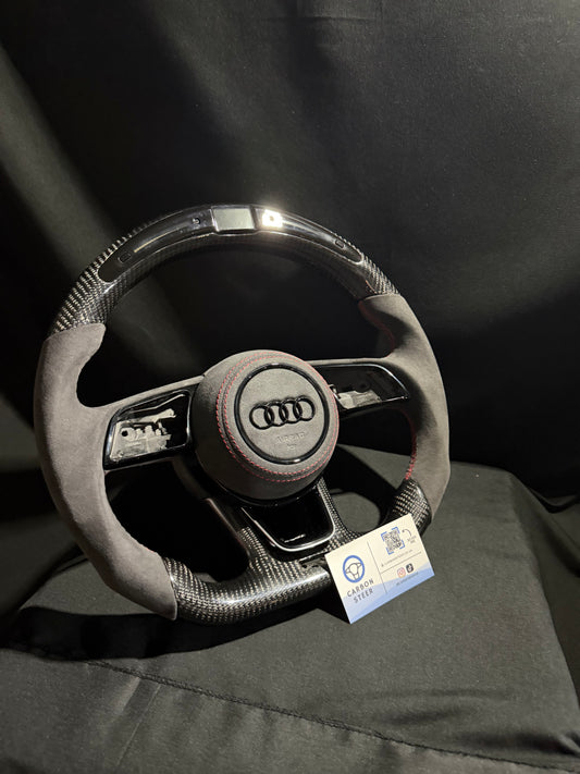 Audi LED  CARBON / Alcantara Steering Wheel 8V RS3 S3 S4 S5 RS5 With Airbag cover