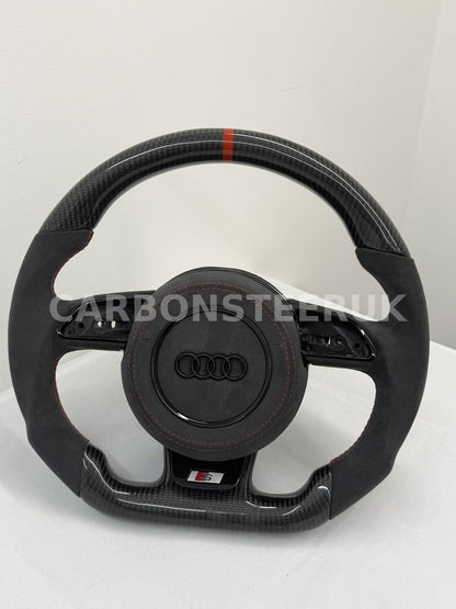 Audi Alcantara Carbon Fibre Steering Wheel 8V PFL RS3 S3 S4 S5 RS5 RS6 RS7 2013-2016