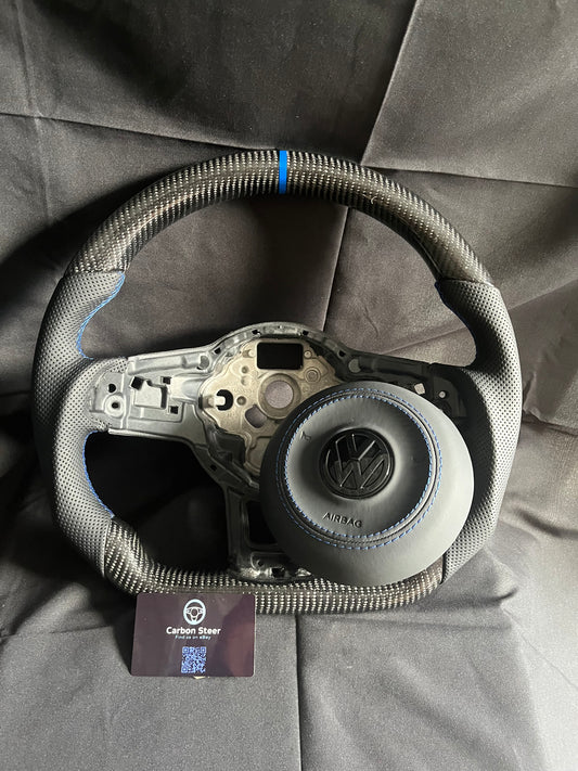VOLKWAGEN POLO CARBON STEERING WHEEL + AIRBAG COVER