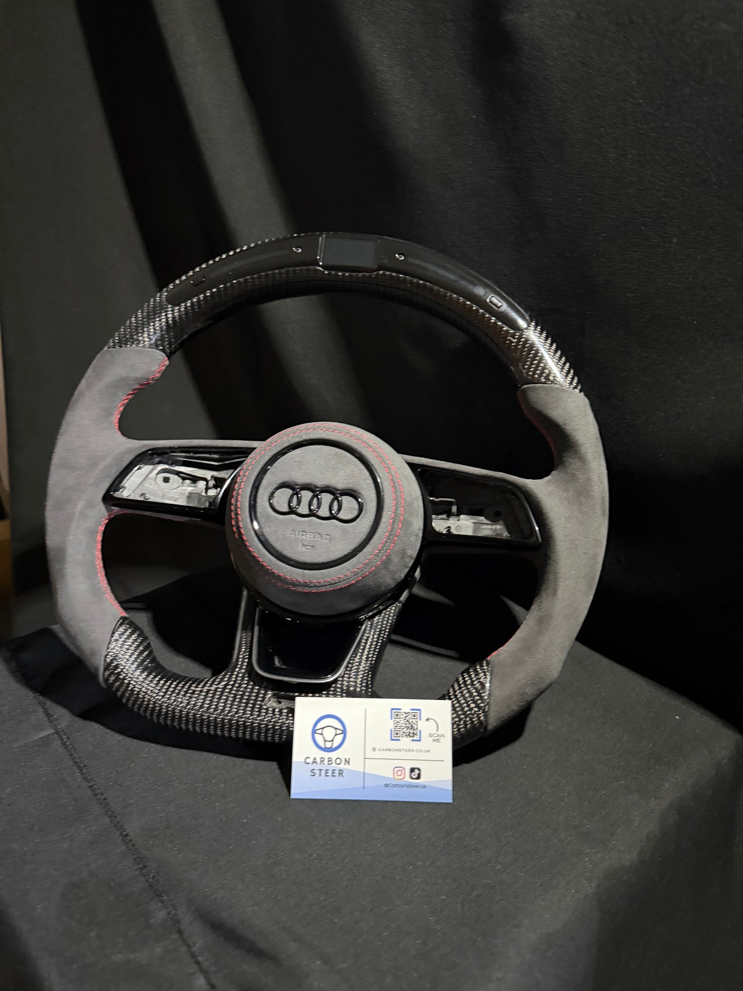 Audi LED  CARBON / Alcantara Steering Wheel 8V RS3 S3 S4 S5 RS5 With Airbag cover