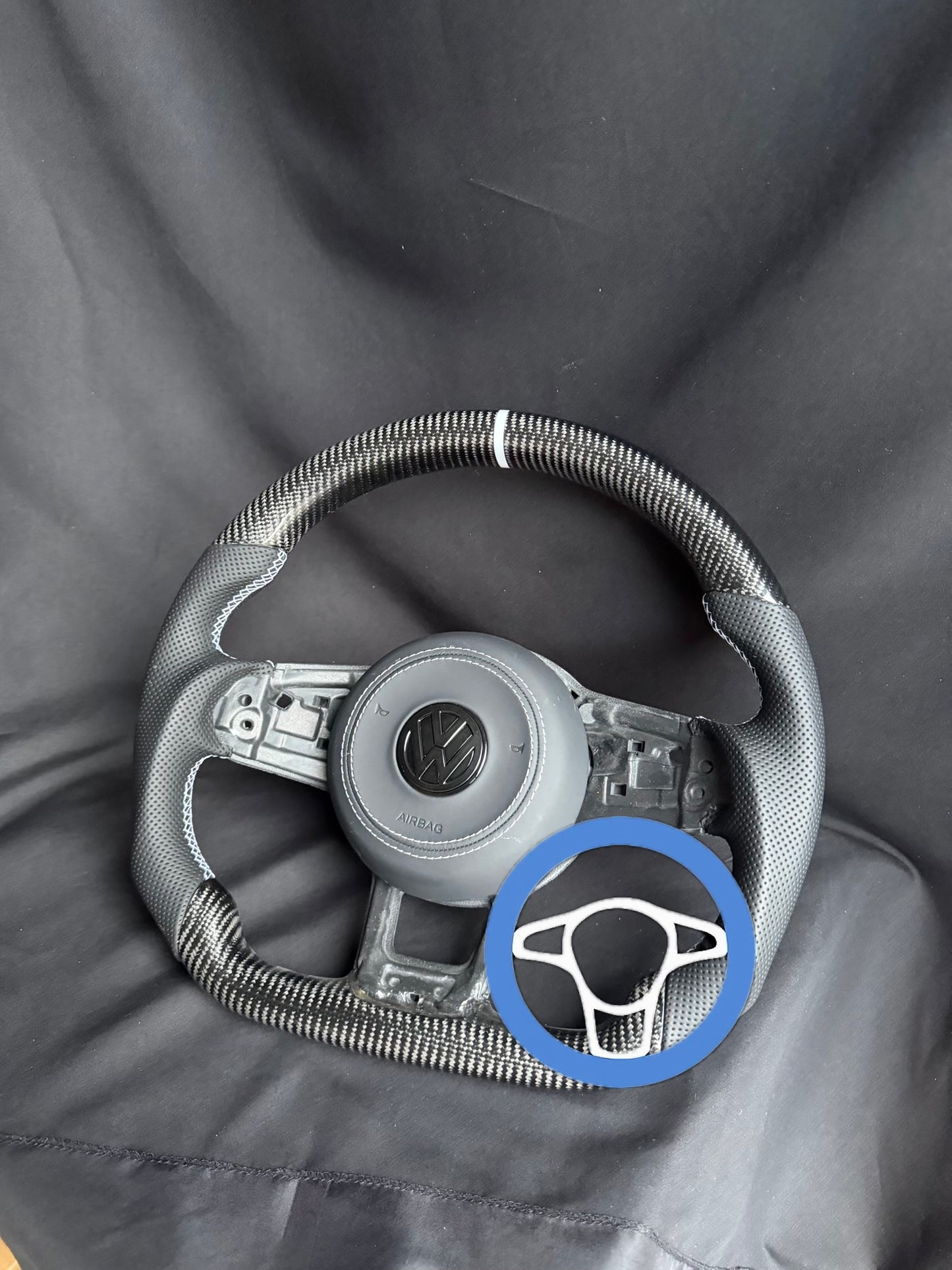 Real Carbon Fiber Wheel VW Golf WHITE MK7 7.5 Polo  GTI R 13–20