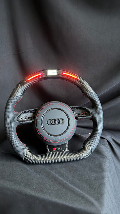 Audi LED Carbon Fibre Steering Wheel 8V PFL RS3 S3 S4 S5 RS5 RS6 2013-2016