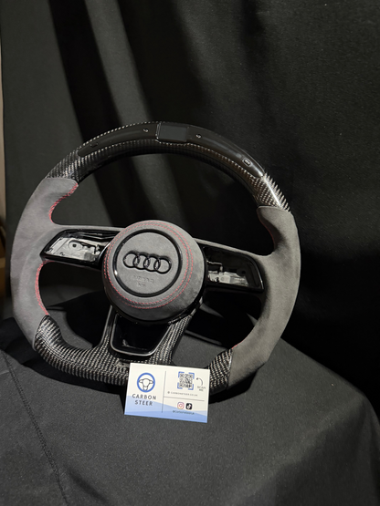 Audi LED  CARBON / Alcantara Steering Wheel 8V RS3 S3 S4 S5 RS5 With Airbag cover