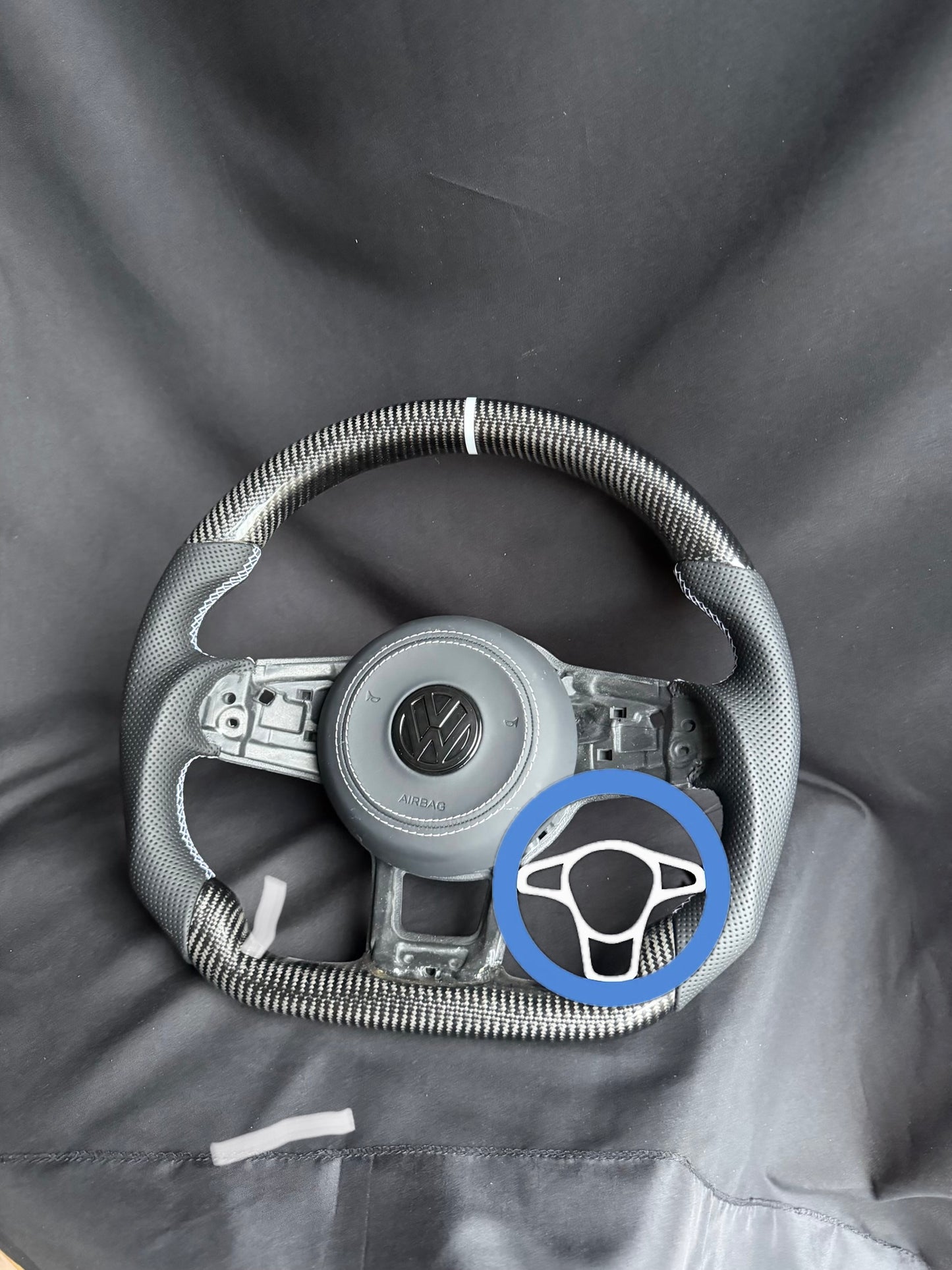 Real Carbon Fiber Wheel VW Golf WHITE MK7 7.5 Polo  GTI R 13–20