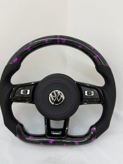 Volkswagen Golf MK7/7.5 GTI / R PURPLE FORGE Carbon Fibre Steering Wheel including  Airbag Cover