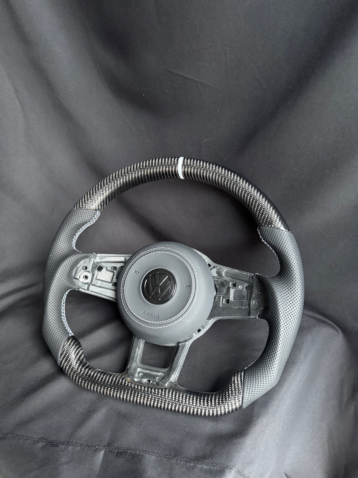 Real Carbon Fiber Wheel VW Golf WHITE MK7 7.5 Polo  GTI R 13–20