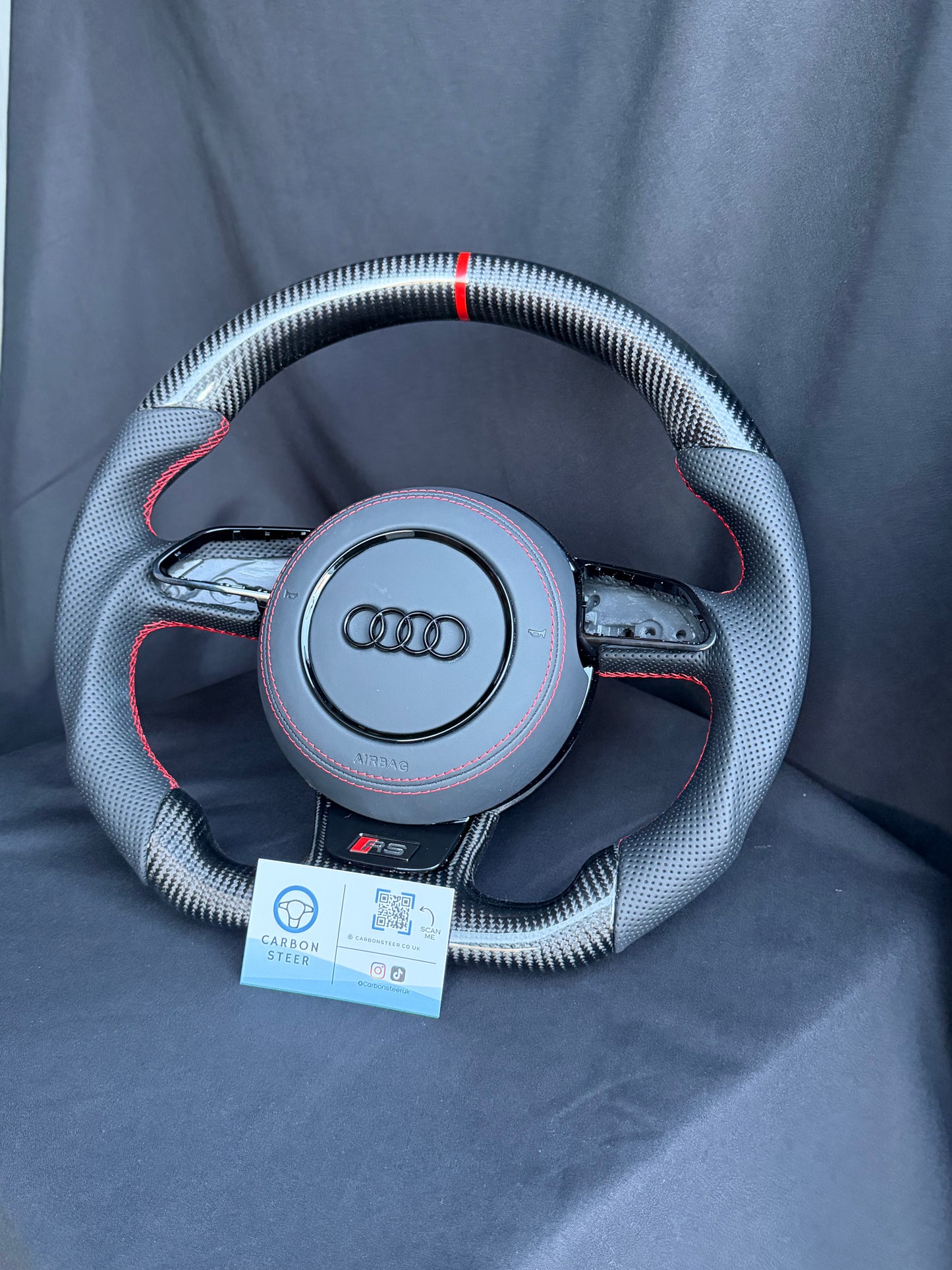 Audi LEATHER Carbon Fibre Steering Wheel 8V PFL RS3 S3 S4 S5 RS5 RS6 2013-2016