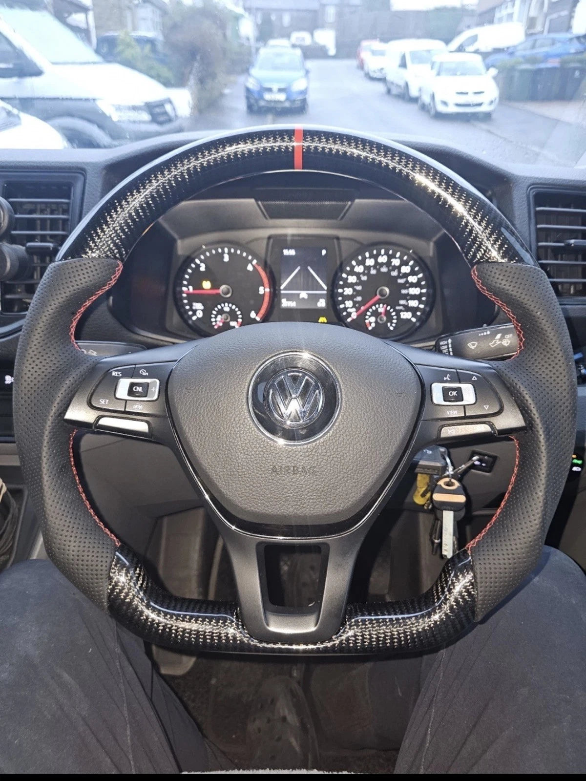 VW GOLF MK7 Transporter CARBON STEERING WHEEL Caddy T6 RED & MORE