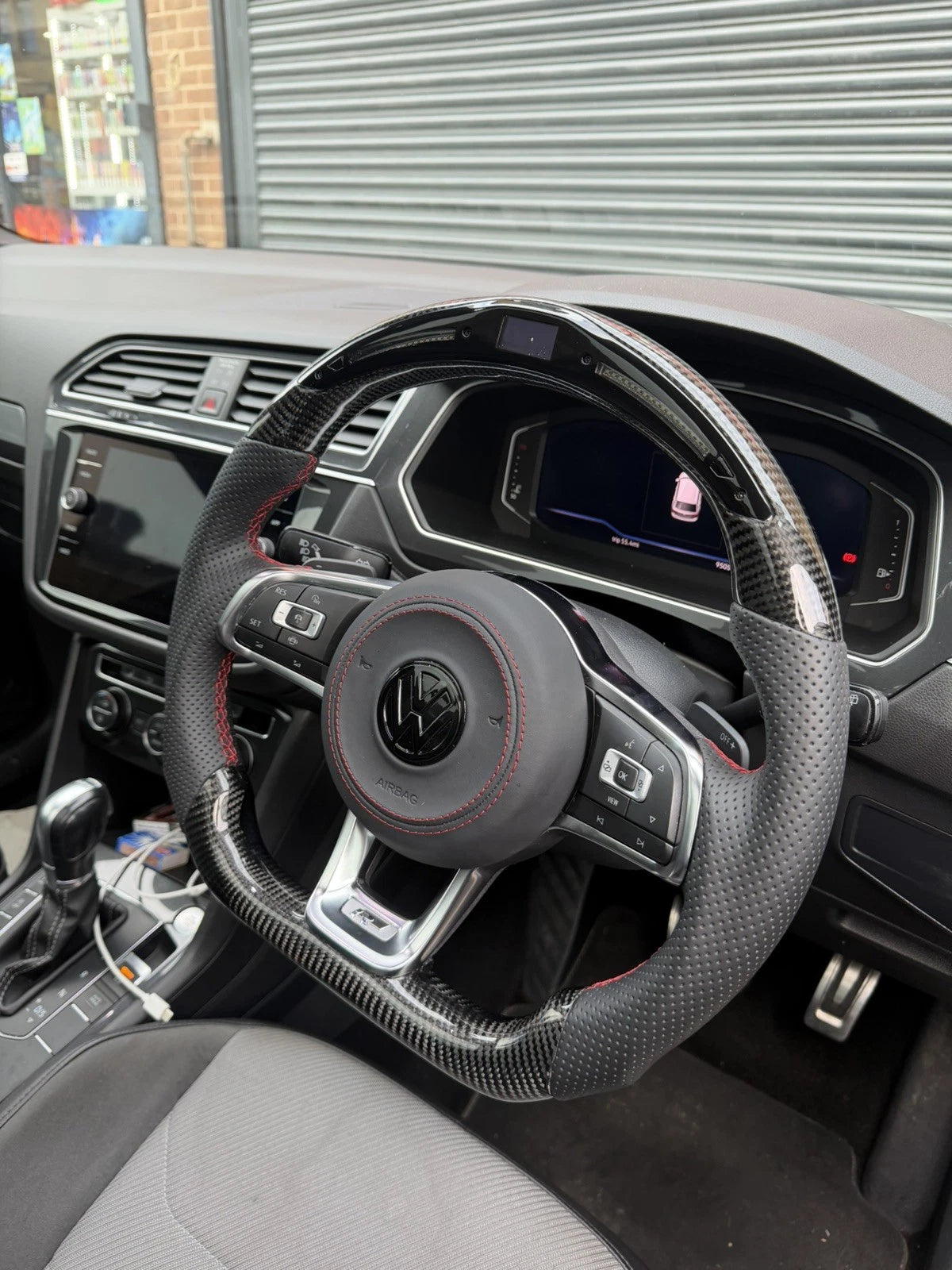 LED Carbon fibre Steering Wheel For VW Golf polo 6CMK7/7.52014-20120