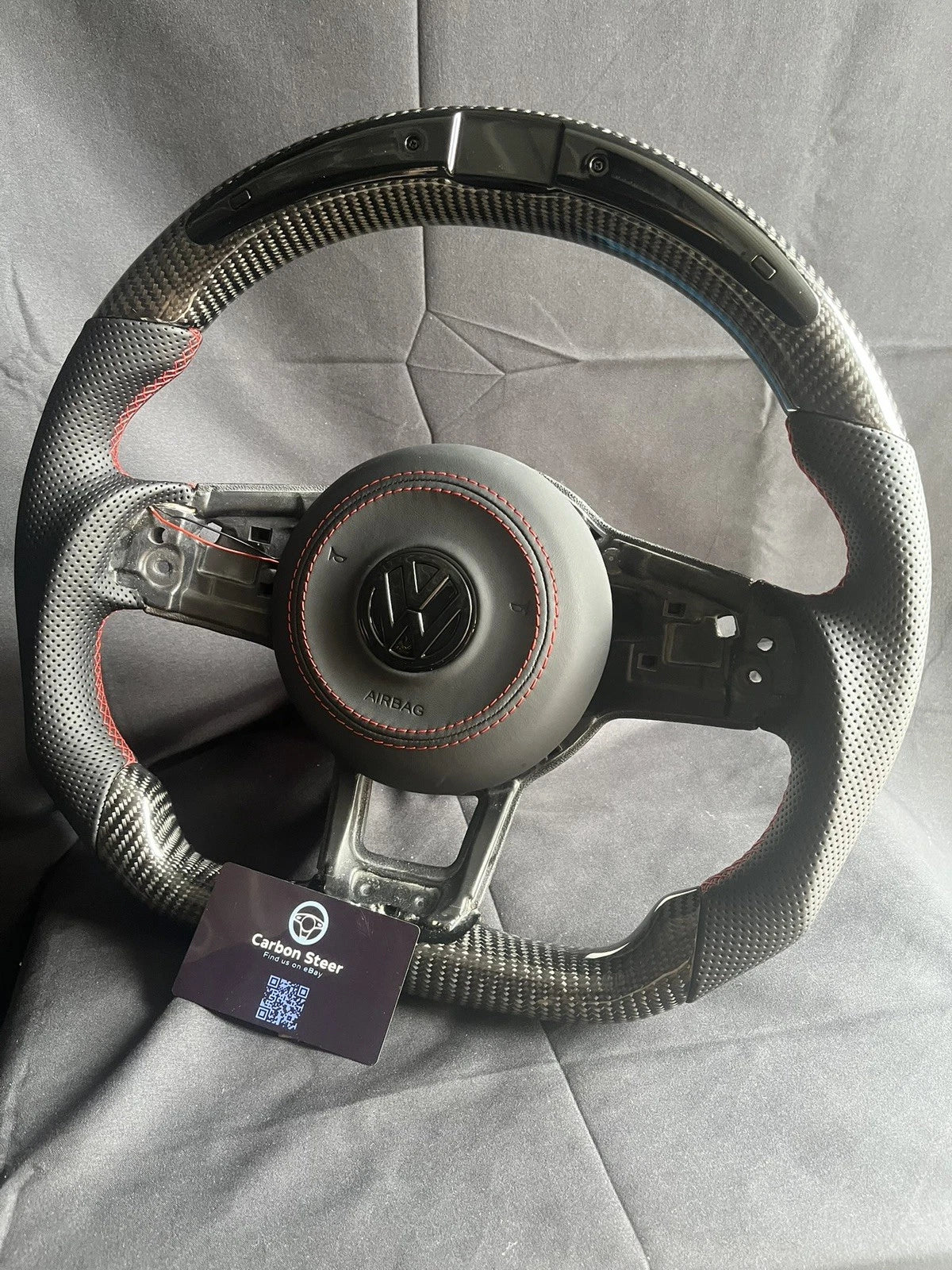 LED Carbon fibre Steering Wheel For VW Golf polo 6CMK7/7.52014-20120