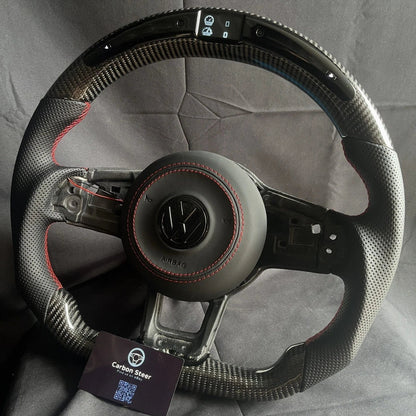 LED Carbon fibre Steering Wheel For VW Golf polo 6CMK7/7.52014-20120